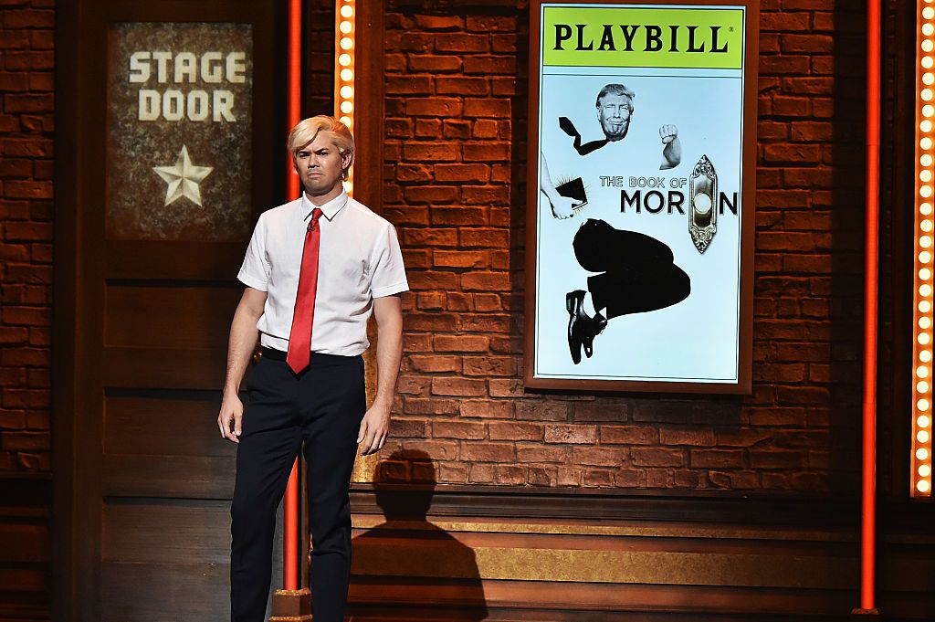 Andrew Rannells as Donald Trump in "The Book of Moron"<br>